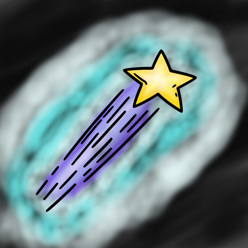a shooting star in the sky