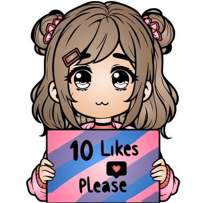 a girl with a sign saying 10 likes please