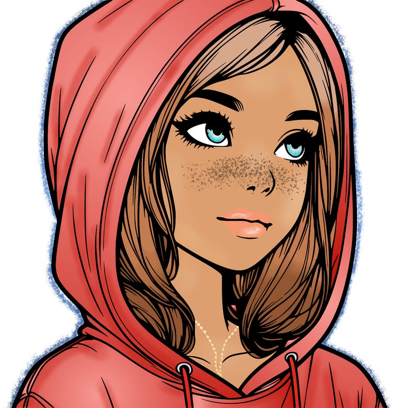 realistic girl with hoodie on