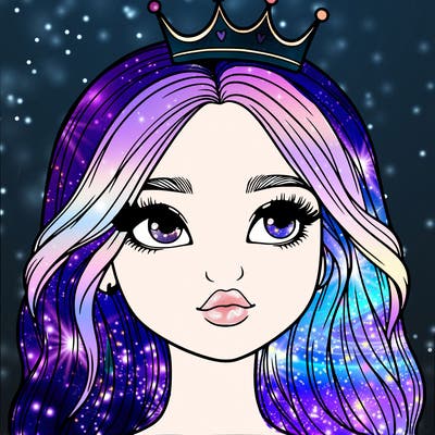 a realistic girl with a crown on