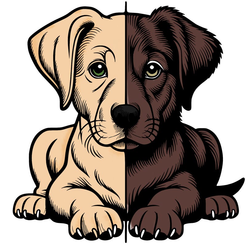 realistic dog split picture