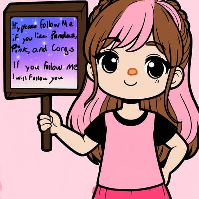 girl holding empty sign