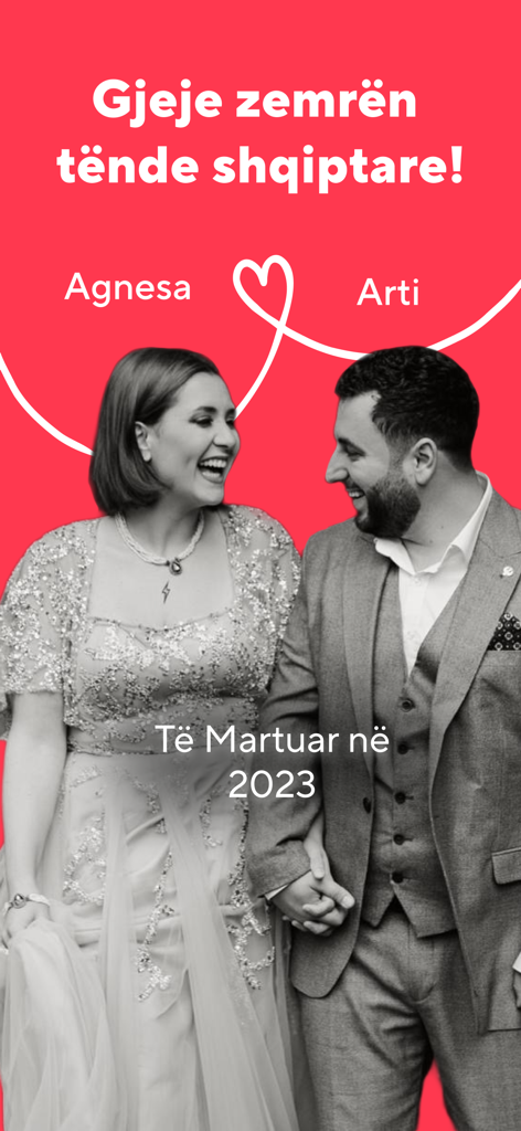 dua.com - Albanian Dating app - Feliz pareja albanesa casada en 2023 después de conocerse en la aplicación de citas dua.com