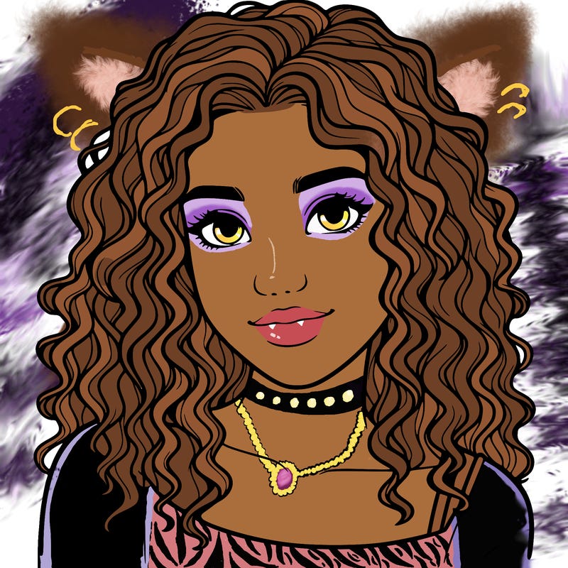 realistic, teenage girl with curly hair