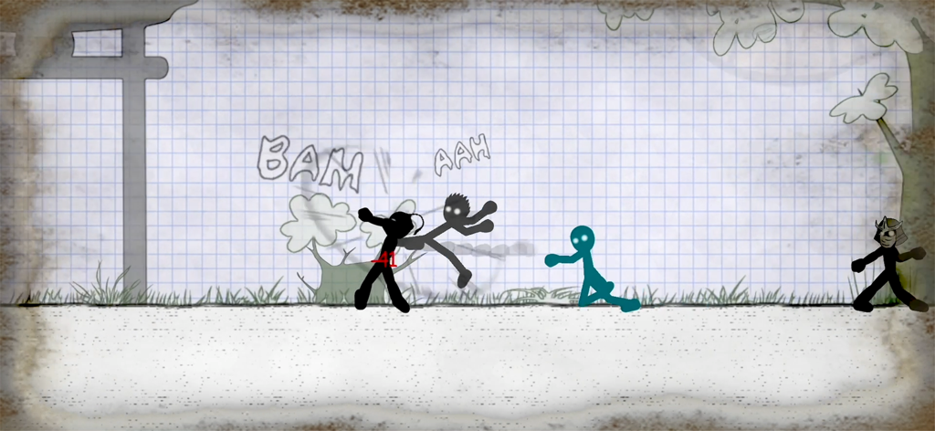 Ragdoll Fists - Stickman warriors fighting in a physics based ragdoll game with hand drawn graphics on notebook paper.