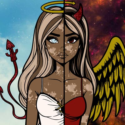 devil vs angel realistic girl