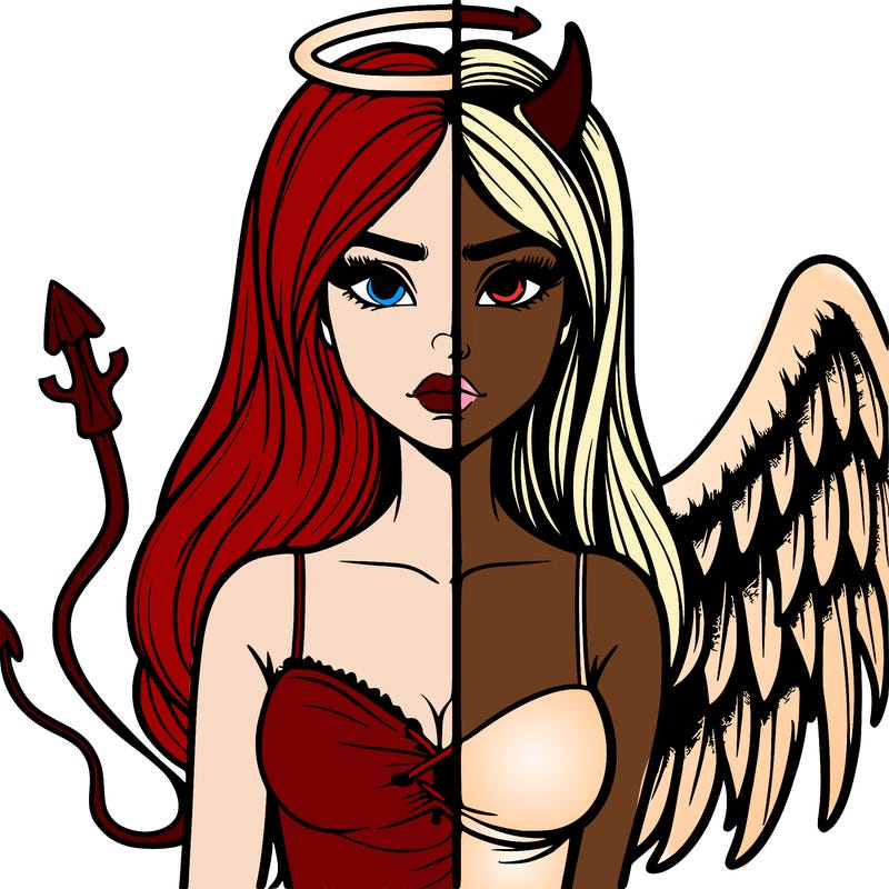 devil vs angel realistic girl