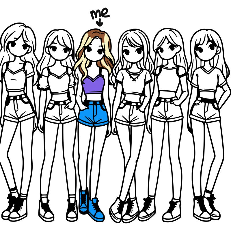 a group of girls wearing crop tops and shorts