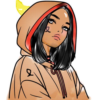 a realistic girl in a hoodie