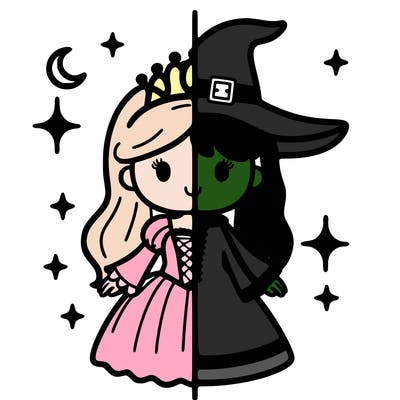 split princess and witch