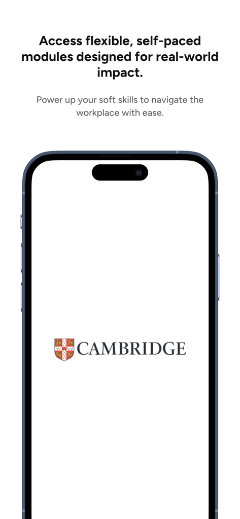 Capture d'écran de l'application Cambridge Active Learn montrant des modules flexibles à rythme autonome pour les compétences générales en milieu de travail