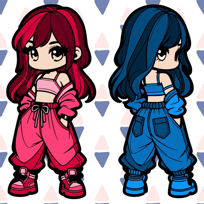 girl in crop top and baggy pants