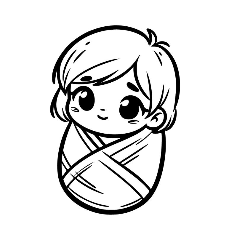 small infant girl wrapped in a small blanket