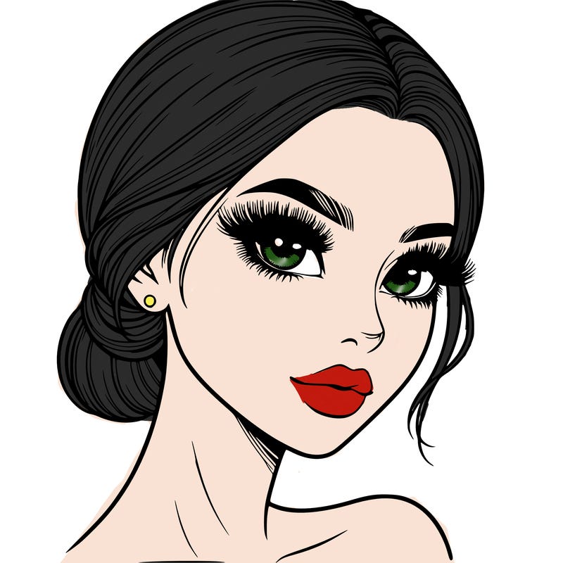 realistic girl with lashes