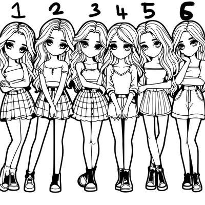 a group of girls realistic