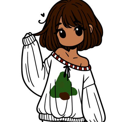 girl in baggy sweater hanging off her shoulder