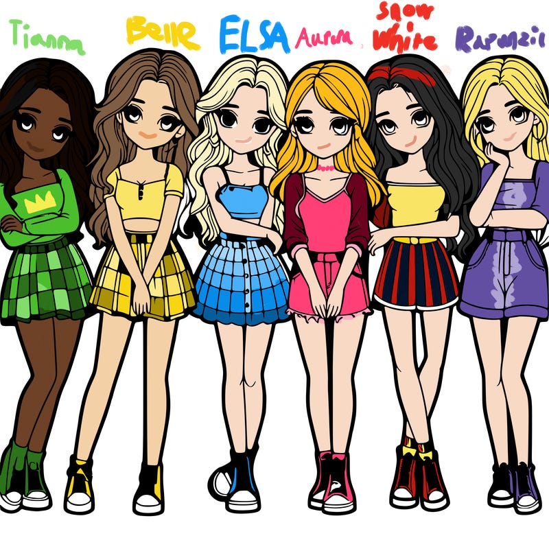 a group of girls realistic