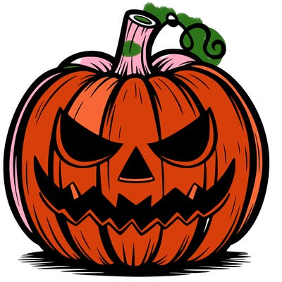 pumpkin with a scary face