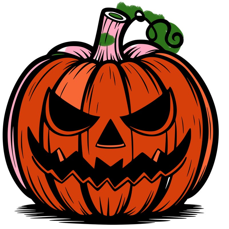 pumpkin with a scary face