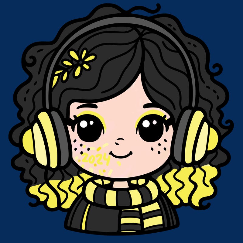 girl with curly hair wearing headphones