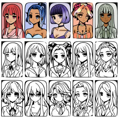 girls that look diffrent anime