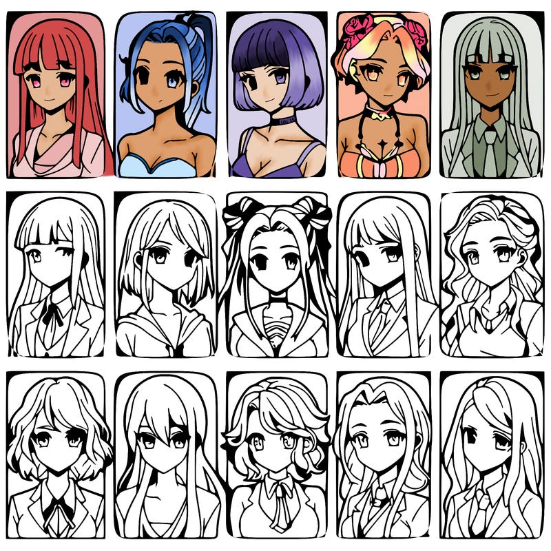 girls that look diffrent anime