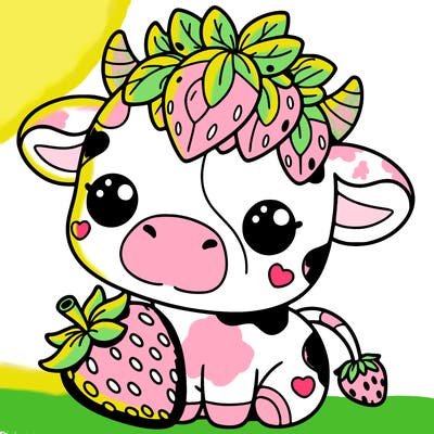cute strawberry cow