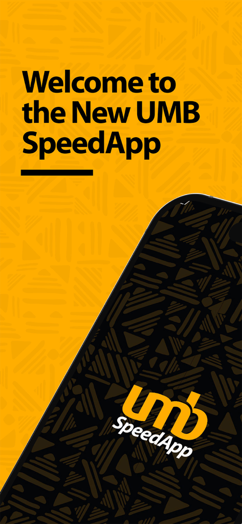 Pantalla de bienvenida de la nueva aplicación de banca móvil UMB SpeedApp.