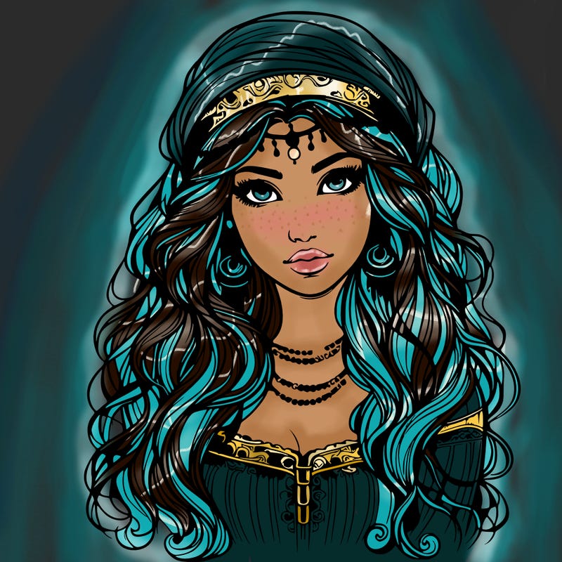 realistic beautiful mysterious gypsy girl