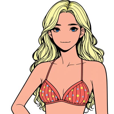realistic girl in bikini