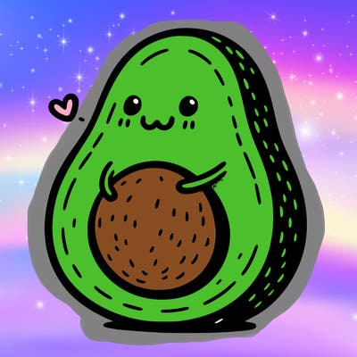 an avocado hugging an avocado