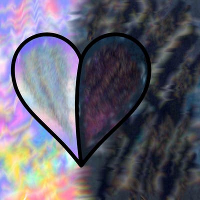 line in the middle of a heart