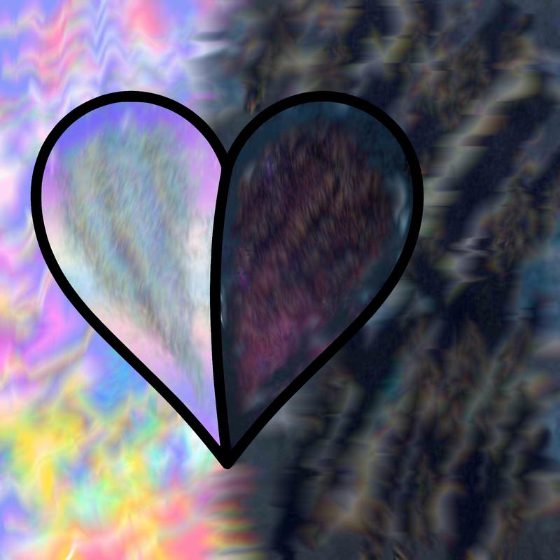 line in the middle of a heart