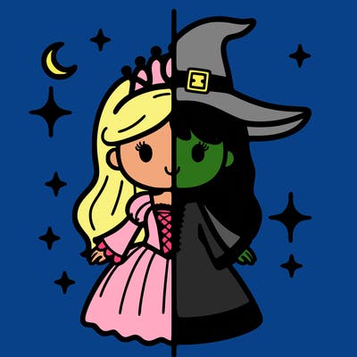split princess and witch