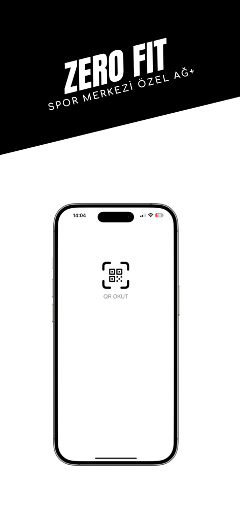 Interfaz de la aplicación de gimnasio Zero Fit mostrando un escáner de código QR para la entrada de miembros