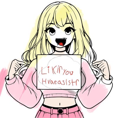 girl holding a blank sign in a long sleeve crop top