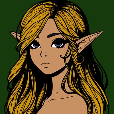elf girl realistic dark fantasy