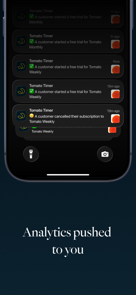 Driven — Live App Analytics - Real time push notifications for app subscriptions and trials on an iPhone lock screen