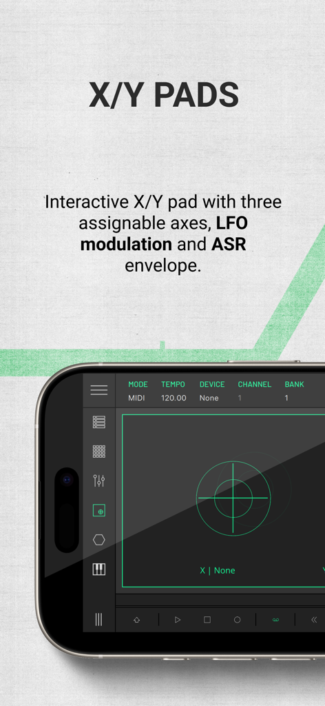 LK - Ableton & Midi Controller - Interactive X/Y pads module in the LK MIDI controller app