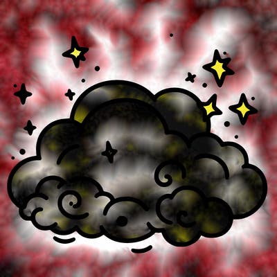 pink starry cloud sky