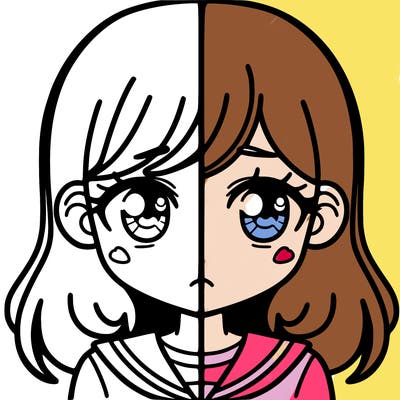 a split of a girl