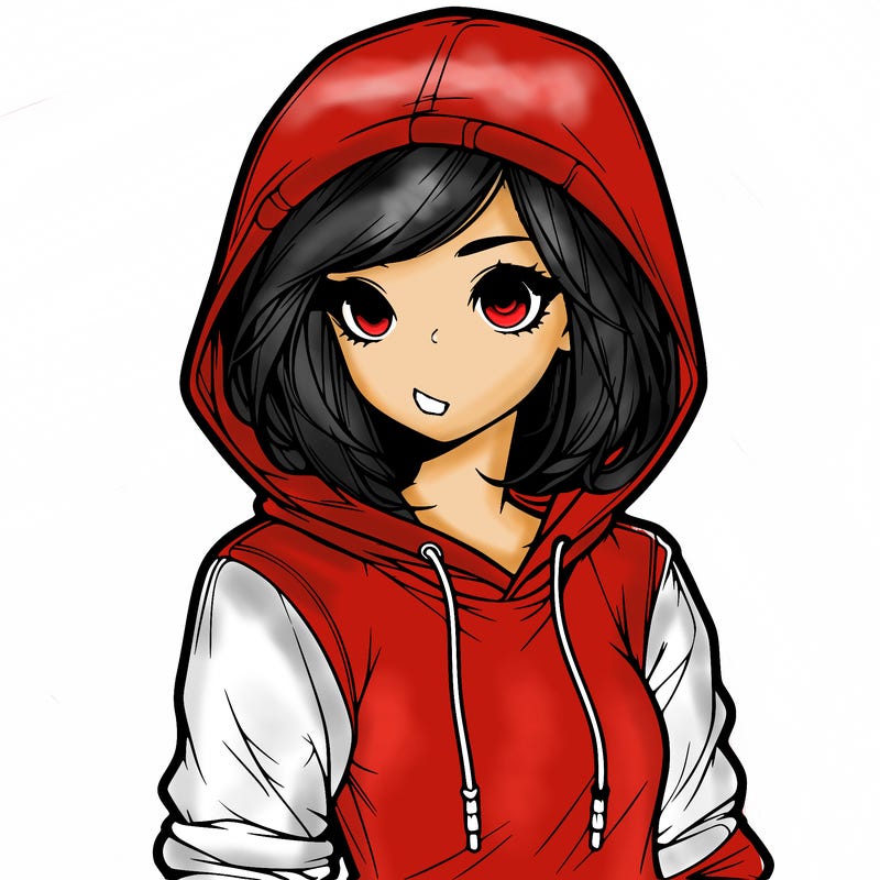 realistic girl with hoodie