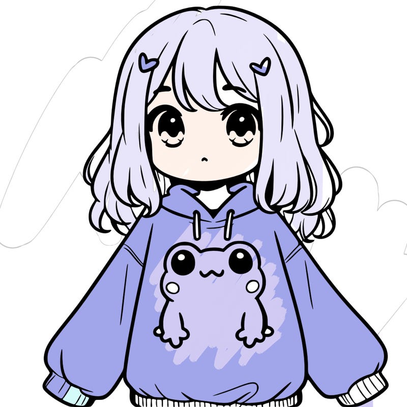 girl wearing frogging sweatshirt