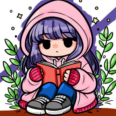 girl in oversized hoodie reading a book