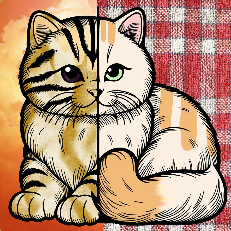 realistic split cat