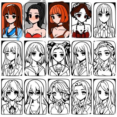 girls that look diffrent anime
