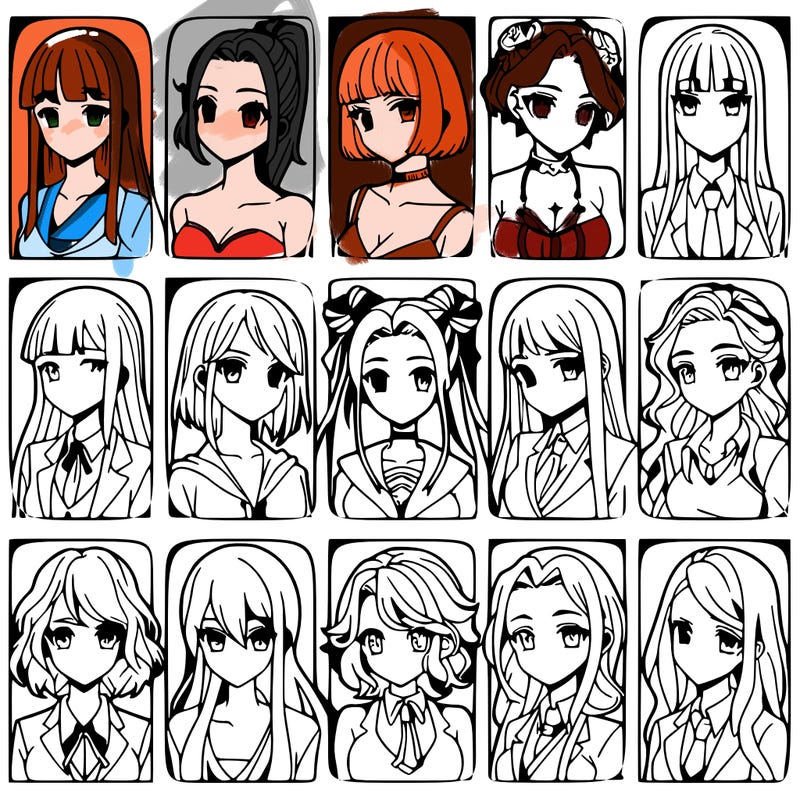 girls that look diffrent anime