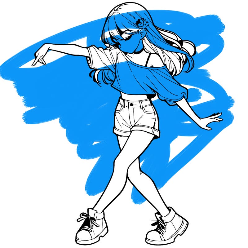 realistic girl danceing