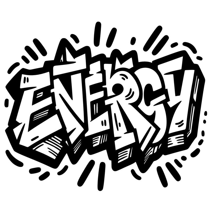 the word "energy" graffiti style