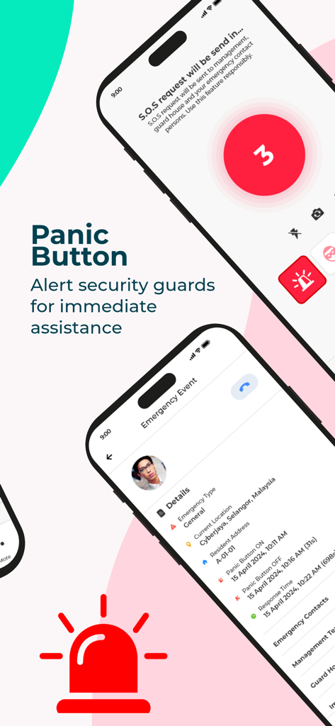 i-Neighbour - i-Neighbour app panic button interface for immediate security assistance and emergency alerts